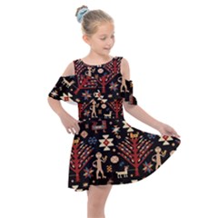 Carpet-symbols Kids  Shoulder Cutout Chiffon Dress by Gohar