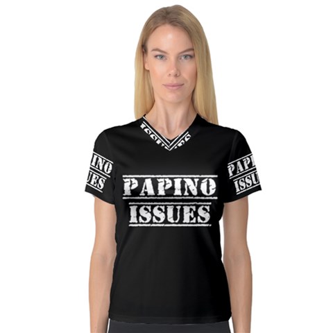 Papino Issues - Italian Humor V-neck Sport Mesh Tee by ConteMonfrey