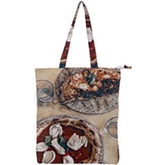 Pizza And Calzone Double Zip Up Tote Bag by ConteMonfrey