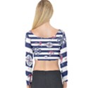 Seamless marine pattern Long Sleeve Crop Top View2