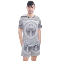 Washing Machine Cartoon Drawing Vector Men s Mesh Tee And Shorts Set