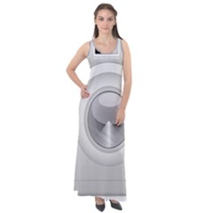 Washing Machine Cartoon Drawing Vector Sleeveless Velour Maxi Dress by Jancukart