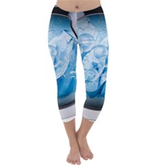 Silver Framed Washing Machine Animated Capri Winter Leggings 