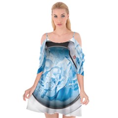 Silver Framed Washing Machine Animated Cutout Spaghetti Strap Chiffon Dress