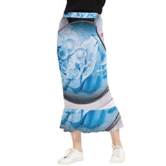 Silver Framed Washing Machine Animated Maxi Fishtail Chiffon Skirt