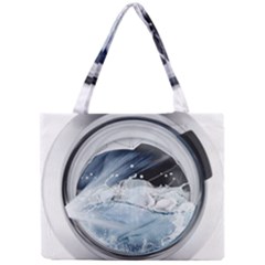Gray Washing Machine Illustration Mini Tote Bag by Jancukart