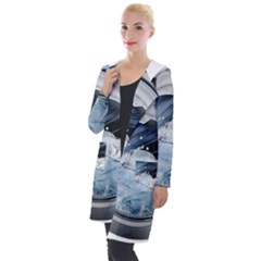 Gray Washing Machine Illustration Hooded Pocket Cardigan