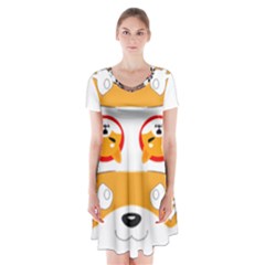 IM Fourth Dimension Colour 100 Short Sleeve V-neck Flare Dress