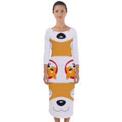 IM Fourth Dimension Colour 100 Quarter Sleeve Midi Bodycon Dress