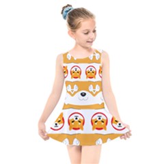 IM Fourth Dimension Colour 100 Kids  Skater Dress Swimsuit