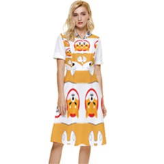 IM Fourth Dimension Colour 100 Button Top Knee Length Dress