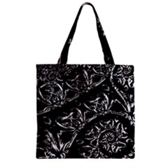 Skeletal Fractals Zipper Grocery Tote Bag by MRNStudios