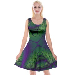 Abstract Fractal Art Pattern Reversible Velvet Sleeveless Dress