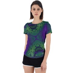 Abstract Fractal Art Pattern Back Cut Out Sport Tee