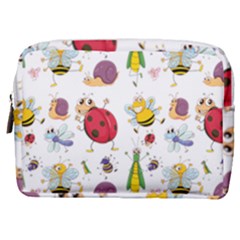 Cute Cartoon Insects Seamless Background Make Up Pouch (medium)