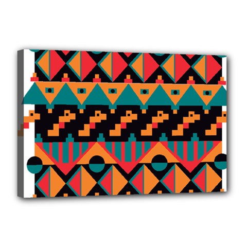 Tribal Pattern Seamless Border Canvas 18  X 12  (stretched) by Jancukart