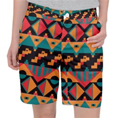 Tribal Pattern Seamless Border Pocket Shorts