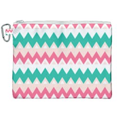 Zigzag Pattern Canvas Cosmetic Bag (xxl) by Jancukart