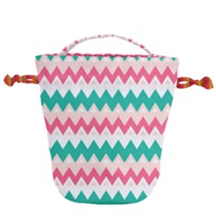 Zigzag Pattern Drawstring Bucket Bag by Jancukart