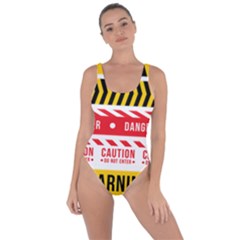 Yellow Black Warning Line Bring Sexy Back Swimsuit by Jancukart