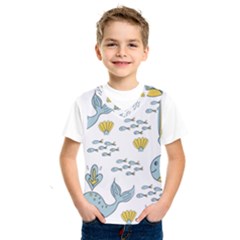 Cartoon Whale Seamless Background Pattern Kids  Basketball Tank Top by Jancukart