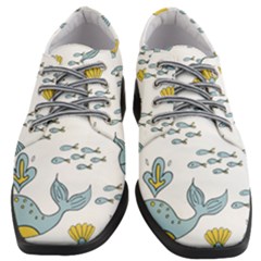 Cartoon Whale Seamless Background Pattern Women Heeled Oxford Shoes by Jancukart