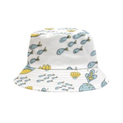 Cartoon Whale Seamless Background Pattern Inside Out Bucket Hat by Jancukart