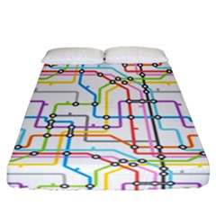 Tube Map Seamless Pattern Fitted Sheet (california King Size)