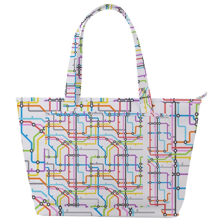 Tube Map Seamless Pattern Back Pocket Shoulder Bag 