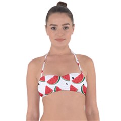 Watermelon Seamless Pattern Halter Bandeau Bikini Top by Jancukart