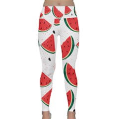 Watermelon Seamless Pattern Lightweight Velour Classic Yoga Leggings by Jancukart