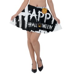 Happy Halloween Velvet Skater Skirt by Jancukart