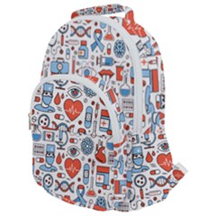 Medical Icons Square Seamless Pattern Rounded Multi Pocket Backpack by Jancukart