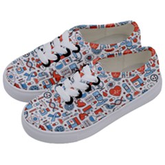 Medical Icons Square Seamless Pattern Kids  Classic Low Top Sneakers