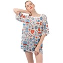 Medical Icons Square Seamless Pattern Oversized Chiffon Top View1