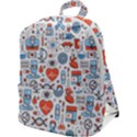 Medical Icons Square Seamless Pattern Zip Up Backpack View1