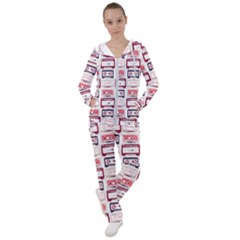 Cassettes Seamless Pattern Women s Tracksuit