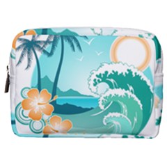 Paradise Heaven Holiday Beach Orange Ocean Make Up Pouch (medium) by Jancukart