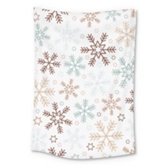 Christmas Background With Snowflake And Star Seamless Pattern Large Tapestry by Jancukart