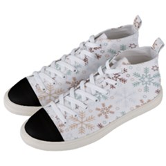 Christmas Background With Snowflake And Star Seamless Pattern Men s Mid-top Canvas Sneakers