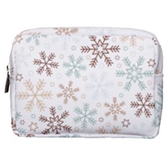 Christmas Background With Snowflake And Star Seamless Pattern Make Up Pouch (medium)