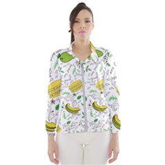 Hamburger With Fruits Seamless Pattern Women s Windbreaker by Jancukart