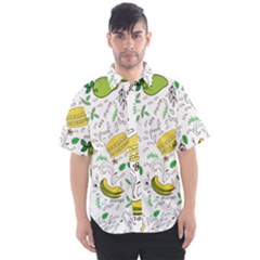 Hamburger With Fruits Seamless Pattern Men s Short Sleeve Shirt