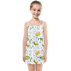 Hamburger With Fruits Seamless Pattern Kids  Summer Sun Dress by Jancukart