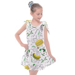 Hamburger With Fruits Seamless Pattern Kids  Tie Up Tunic Dress