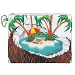 Coconut And Holiday Beach Food Canvas Cosmetic Bag (xxl)