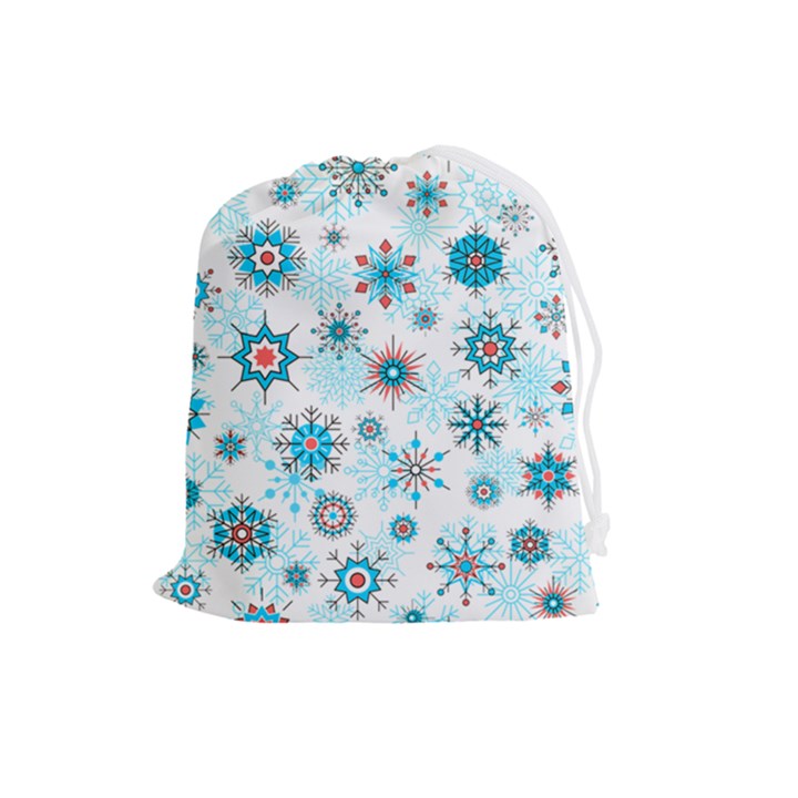 Beautifule Snowflake Decorative Pattern Seamless Drawstring Pouch (Large)