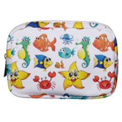 Fish Ocean Water Sea Life Seamless Background Make Up Pouch (small) by Jancukart