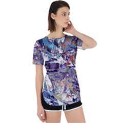 Abstract Cross Currents Perpetual Short Sleeve T-shirt by kaleidomarblingart
