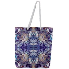 Amethyst Repeats Full Print Rope Handle Tote (large) by kaleidomarblingart